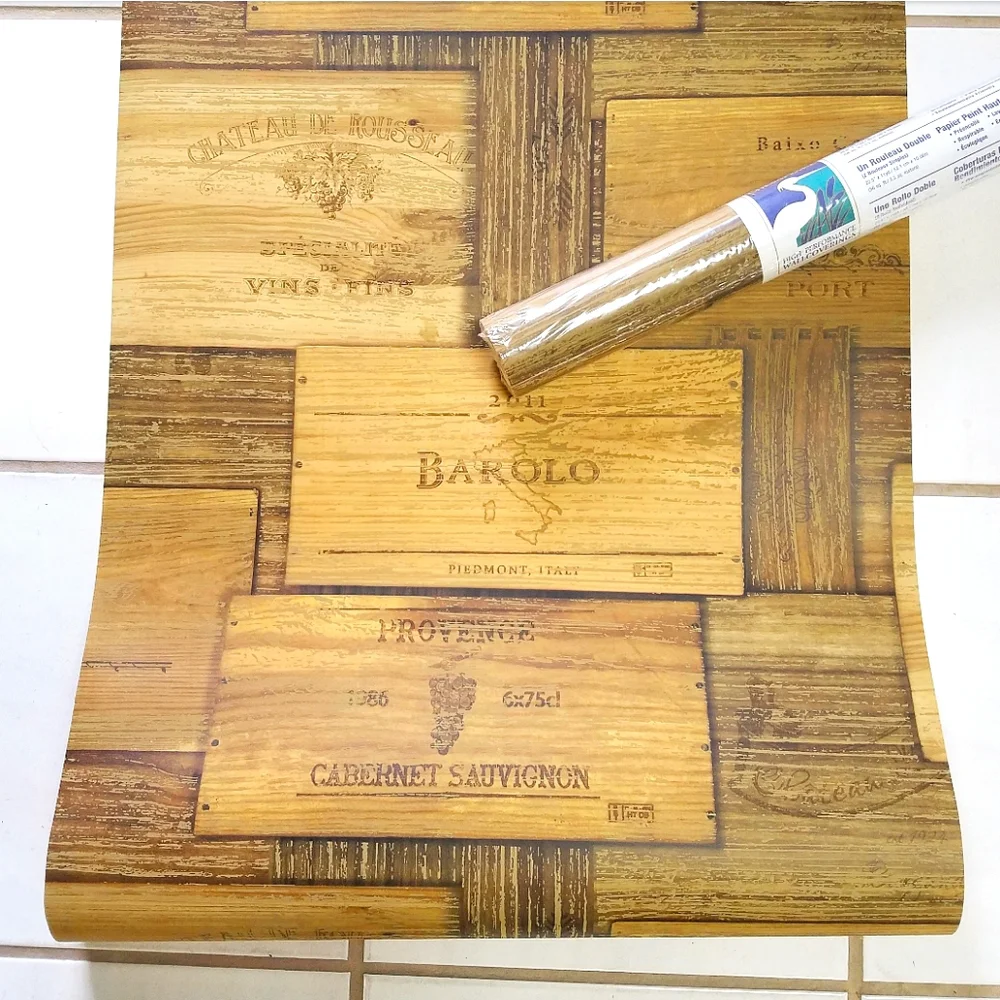 Wallpaper Border Wooden Wine Crates